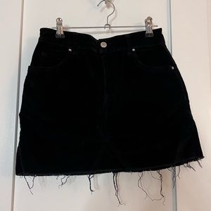 Topshop Black Suede Mini Skirt - Size 4
